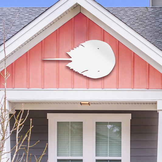 Outdoor Horseshoe Crab Sign – PVC Beach House Decoration – Coastal Nautical Decor for Exterior or Interior – Weatherproof Horseshoe Crab Wall Art