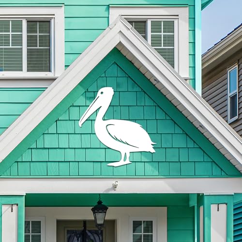Outdoor Pelican Wall Art – Coastal Beach House Decoration – Weatherproof PVC Seaside Bird Accent for Cottage, Fence, Shed, Indoor Outdoor