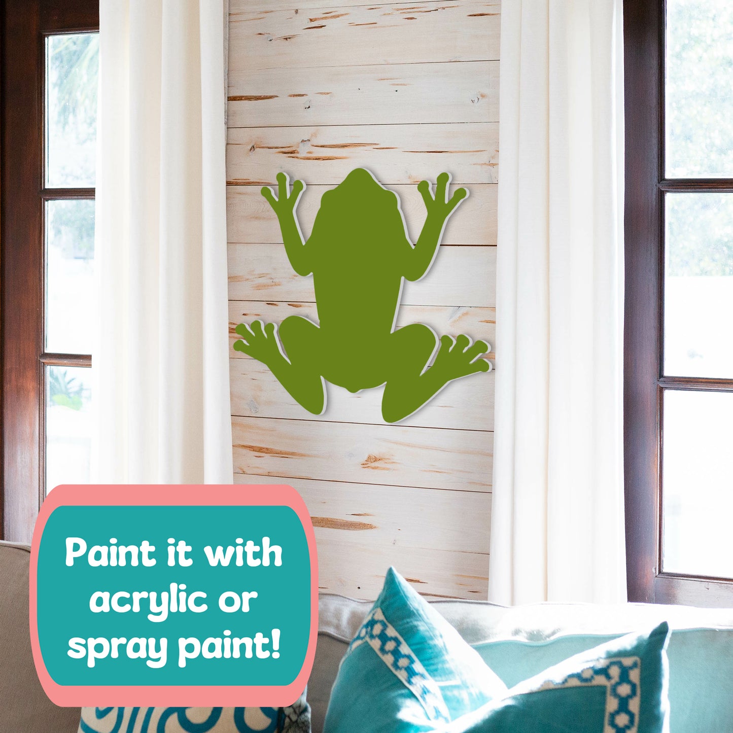 Outdoor Frog Sign for Beach House, Patio, Shed, Garage, Frog Wall Decor, Weatherproof PVC for Coastal Beach Home Decoration, 2 Foot