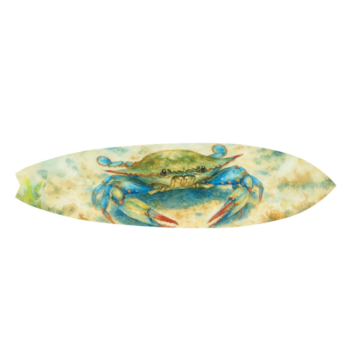 Crab Themed Watercolor Surfboard