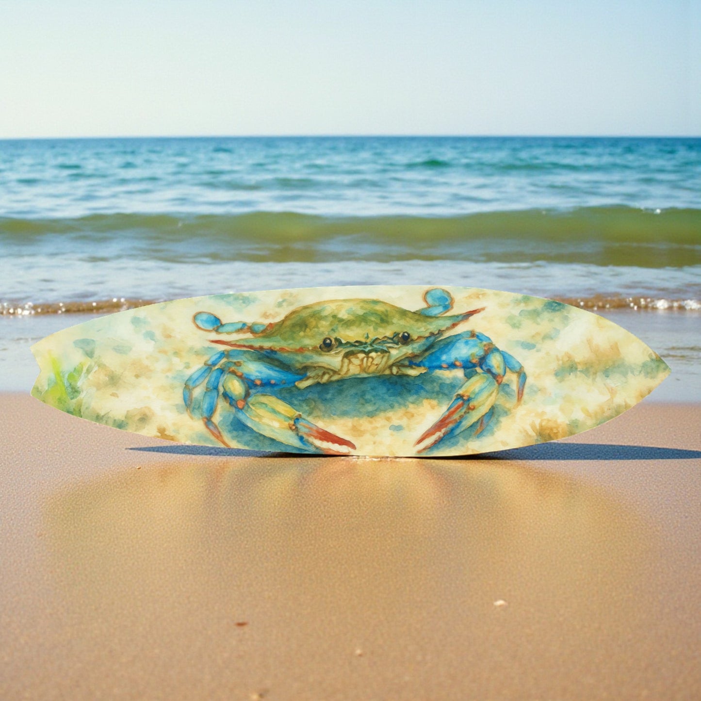 Crab Themed Watercolor Surfboard