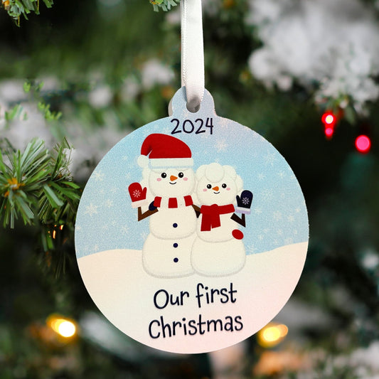 Our First Christmas 2024 Snowman Christmas Ornament