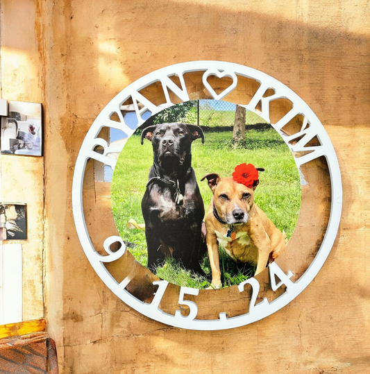Custom Round PVC Sign - Premium 2-Foot Personalized Wall Art for Weddings, Pets, & Families, Outdoor-Ready with UV Protection