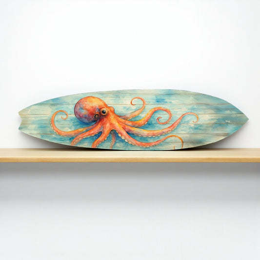 Octopus Surfboard Wall Art – Coastal Nautical Decor