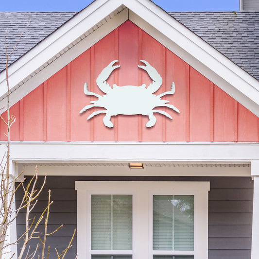 Outdoor Crab Sign, Crab Decoration and Wall Art, PVC Weather Resistant Crab Decor for Yard, House or Patio, Beach House Decoration
