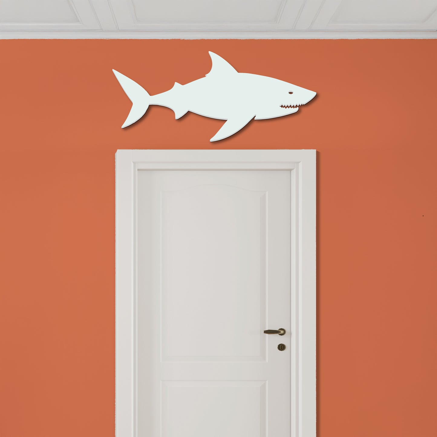 Outdoor Shark Wall Art – Weatherproof PVC Shark Decor for Beach House, Cottage, and Nautical Themed Spaces, Ocean Wall Hanging, 2 Foot