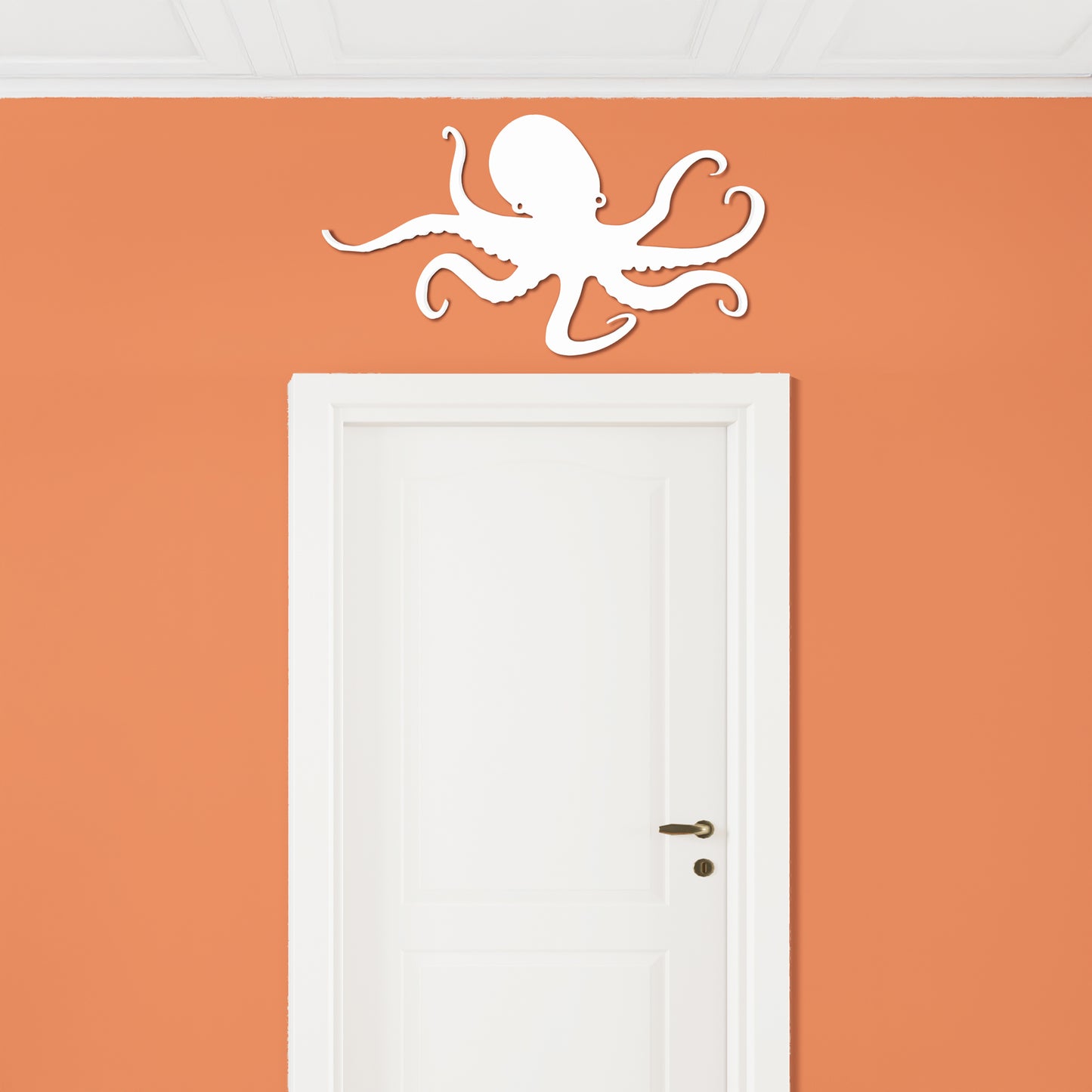 Outdoor Octopus Wall Art – PVC Coastal Beach House Decoration – Octopus Sign – Weatherproof Nautical Wall Hanging – Ocean-Inspired Home Decor
