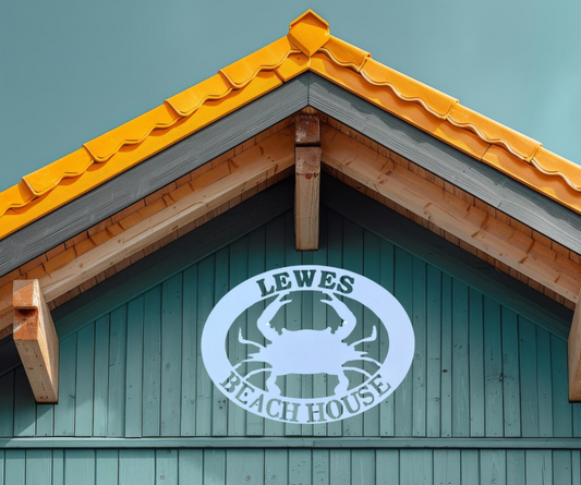 Outdoor Custom Crab Sign, Weather Resistant PVC, Personalized Beach House Decor
