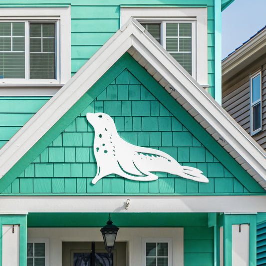 Outdoor Seal Wall Decor, PVC Coastal Seal Decoration for Beach House & Ocean Art, Nautical Marine Animal Sign