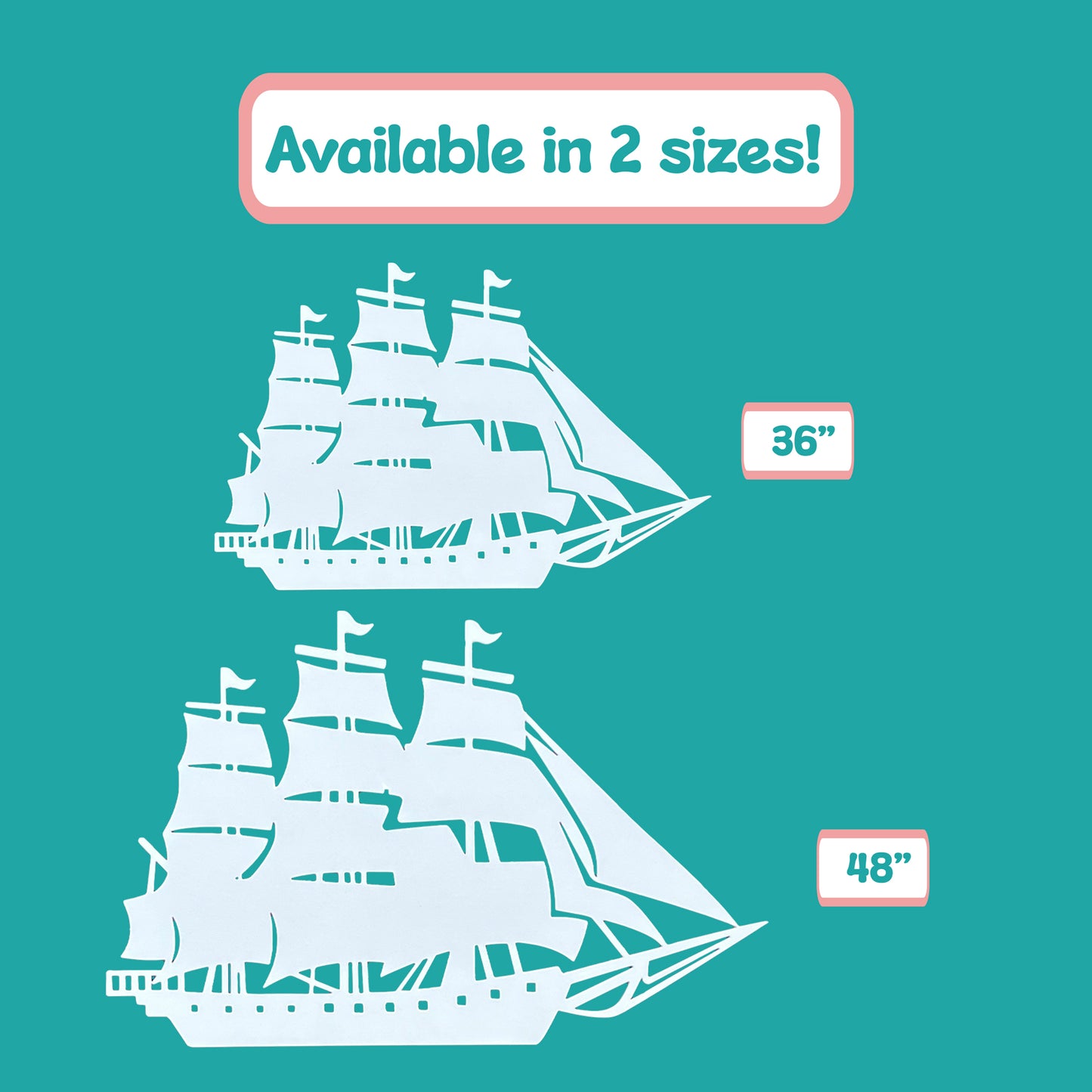 Outdoor Nautical Ship Wall Art – PVC Schooner Ship Décor for Beach House, Coastal Home, Shed, Garage – Weatherproof Ocean-Themed Sign Indoor Outdoor Use