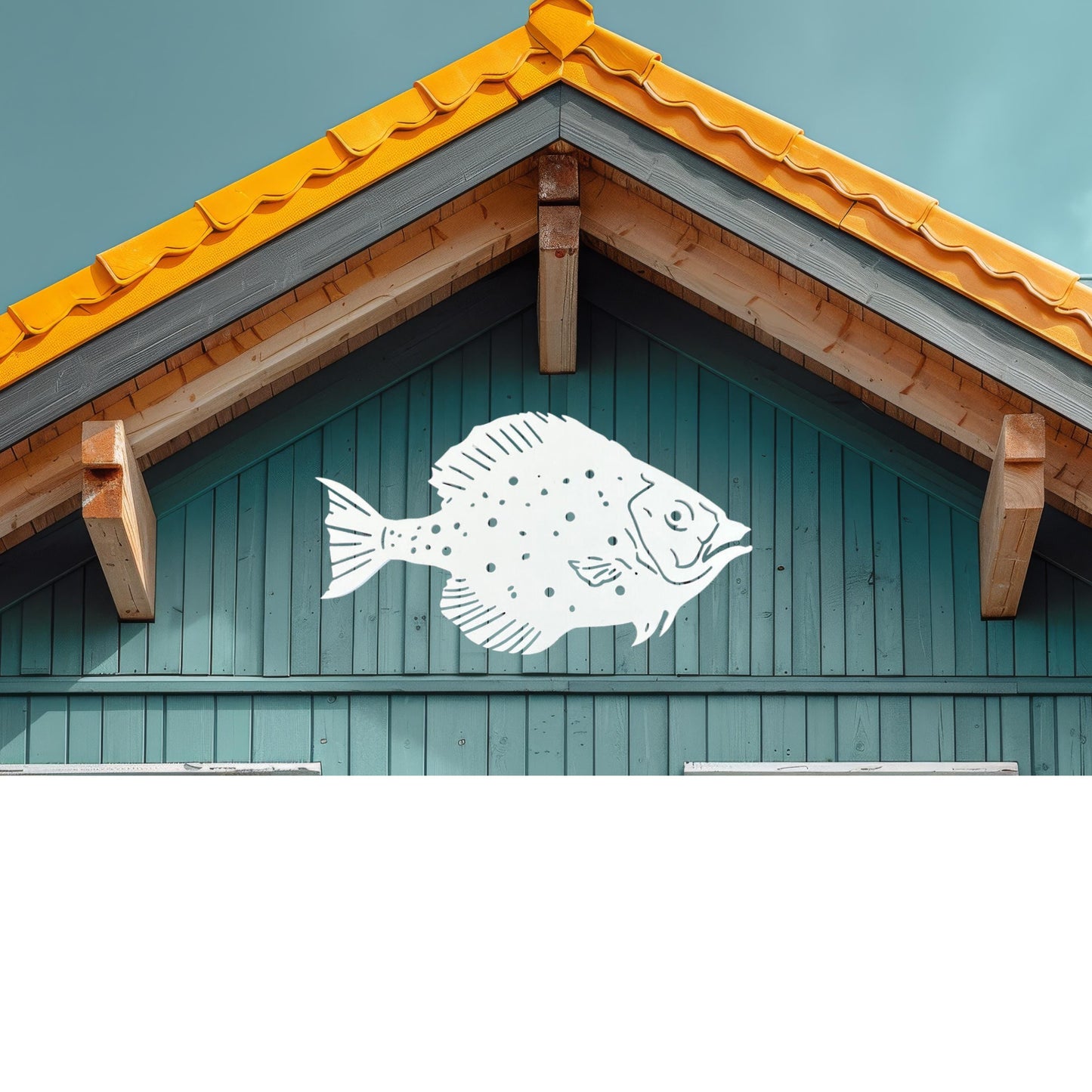 Flounder Fish Wall Decor – Coastal PVC Sign for Beach & Lake Houses, Weather-Resistant Nautical Art, Indoor/Outdoor Fish-Themed Decoration