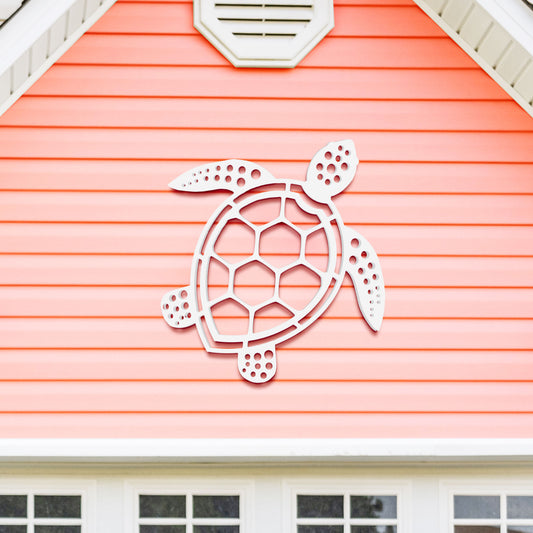 Outdoor Sea Turtle Sign, Weatherproof PVC, Coastal Home Decor, Exterior Wall Art, Beach House Nautical Sign and Decoration