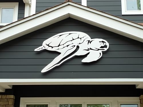 Sea Turtle Wall Art Decor for Indoor Outdoor - Weatherproof PVC Ocean Theme Coastal Decorations, Nautical Beach House Sign