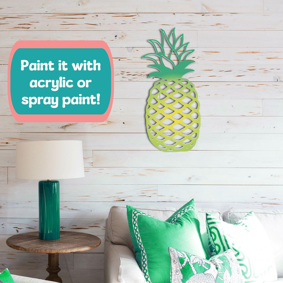 Outdoor Pineapple Wall Art – Weatherproof PVC Tropical Sign, Beach House, Patio & Pool Decor