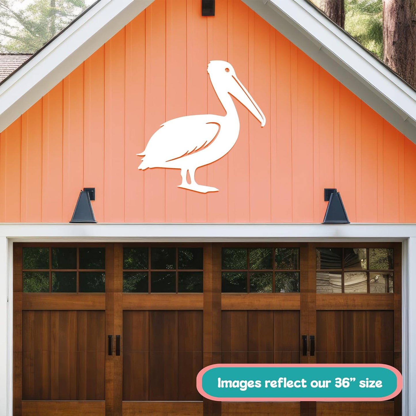 Outdoor Pelican Wall Art – Coastal Beach House Decoration – Weatherproof PVC Seaside Bird Accent for Cottage, Fence, Shed, Indoor Outdoor (2 Foot)