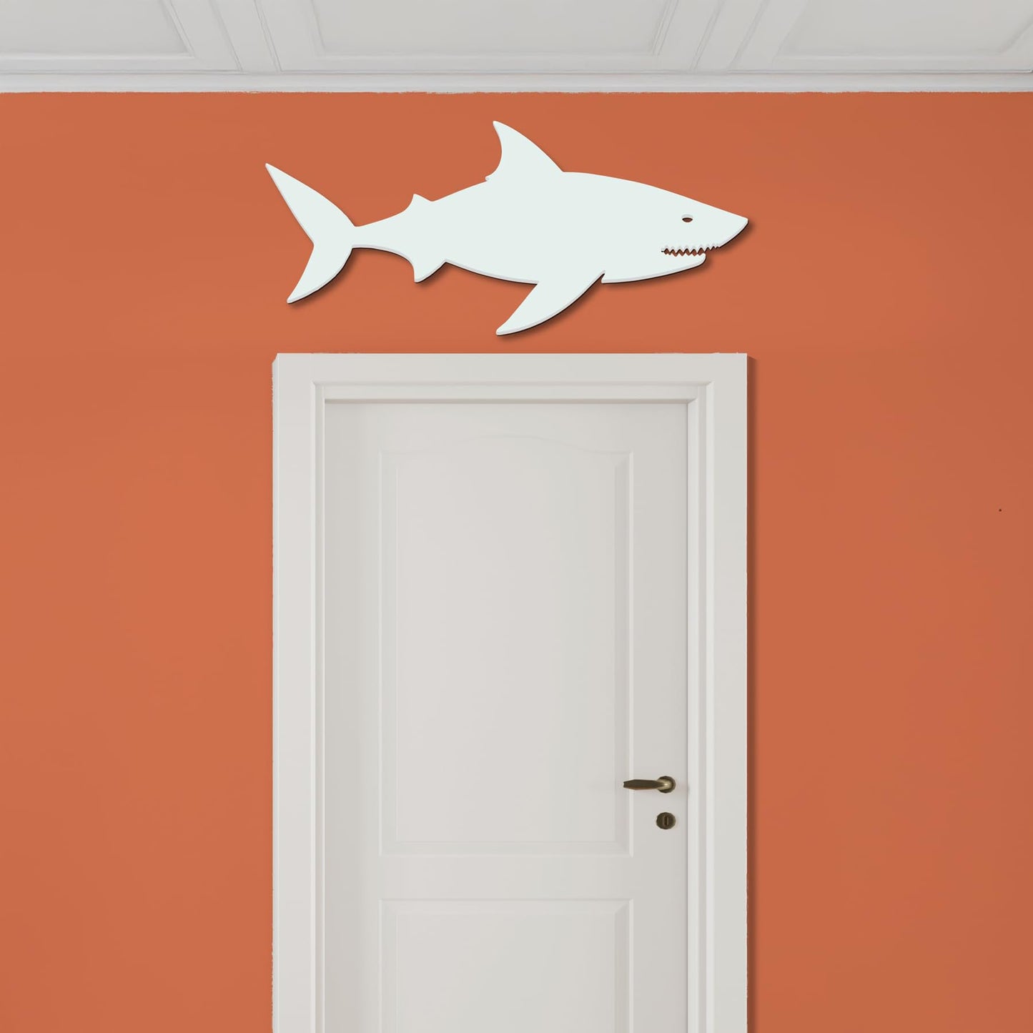 Outdoor Shark Wall Art – Weatherproof PVC Shark Decor for Beach House, Cottage, and Nautical Themed Spaces, Ocean Wall Hanging