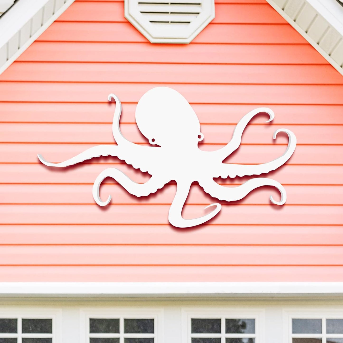 JennyGems Outdoor Octopus Wall Art  PVC Coastal Beach House Decoration  Octopus Sign  Weatherproof Nautical Wall Hanging  Ocean-Inspired Home Decor, 2 Foot