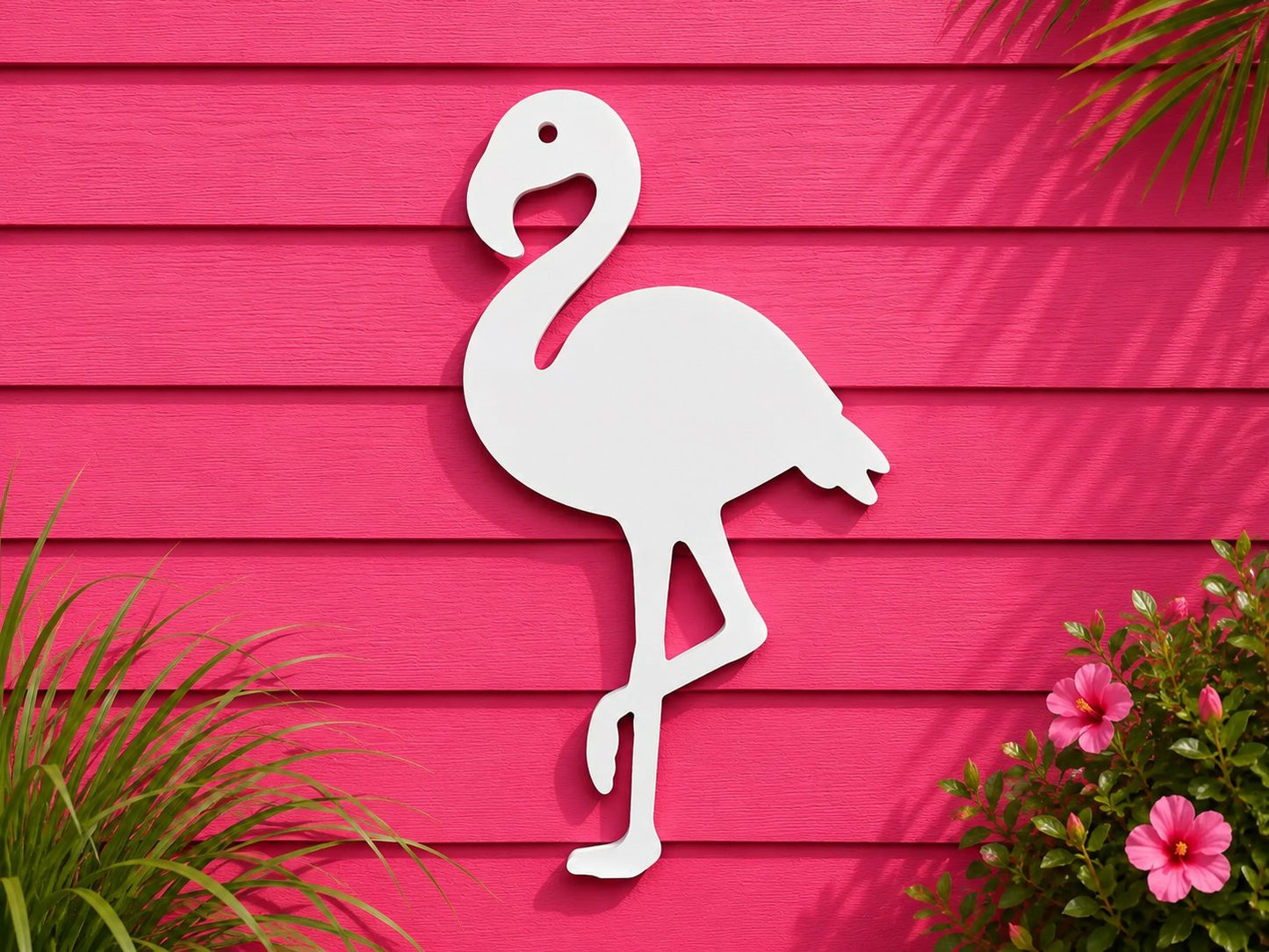 Flamingo PVC Outdoor Wall Art Sign