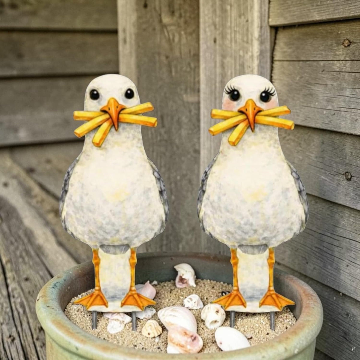 Sully and Sally Seagulls - the Local Lovebirds Yard and Garden Signs, Weather Resistant