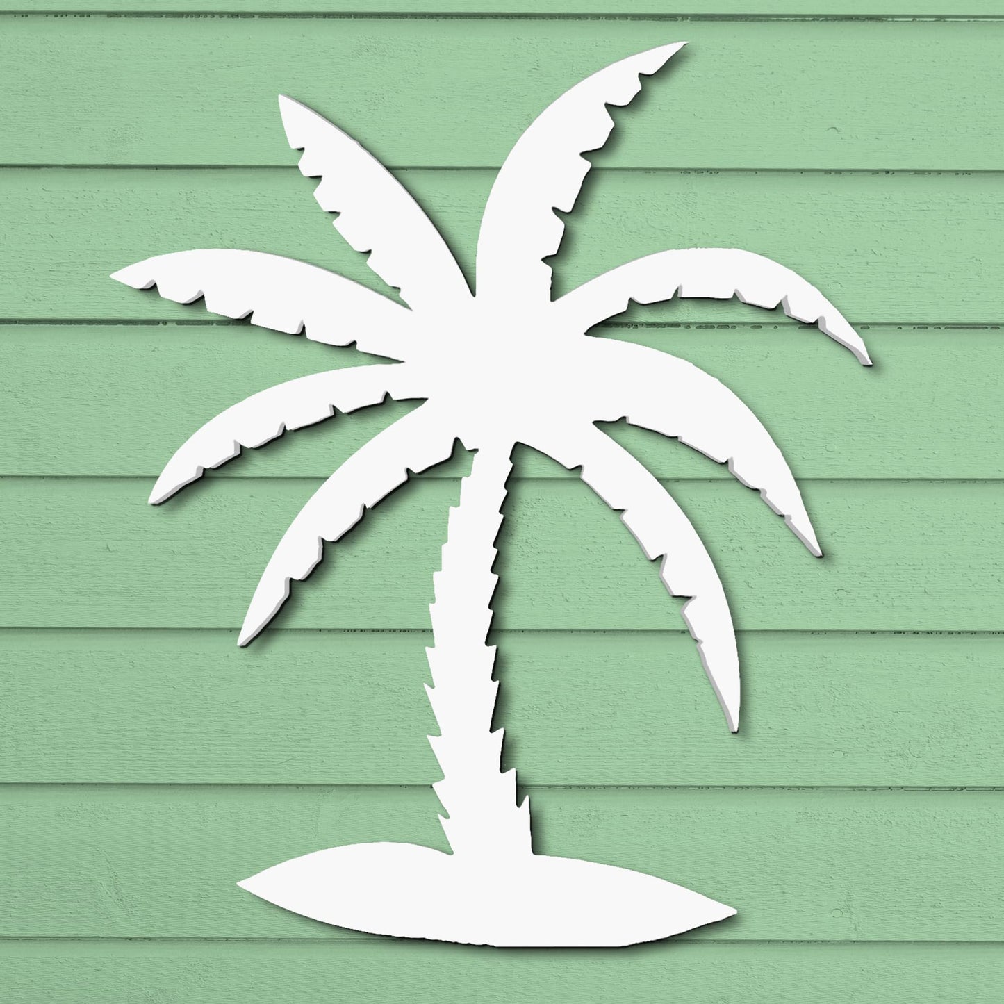 Outdoor Palm Tree Wall Art – Weatherproof PVC Coastal Sign, Beach House & Poolside Decor