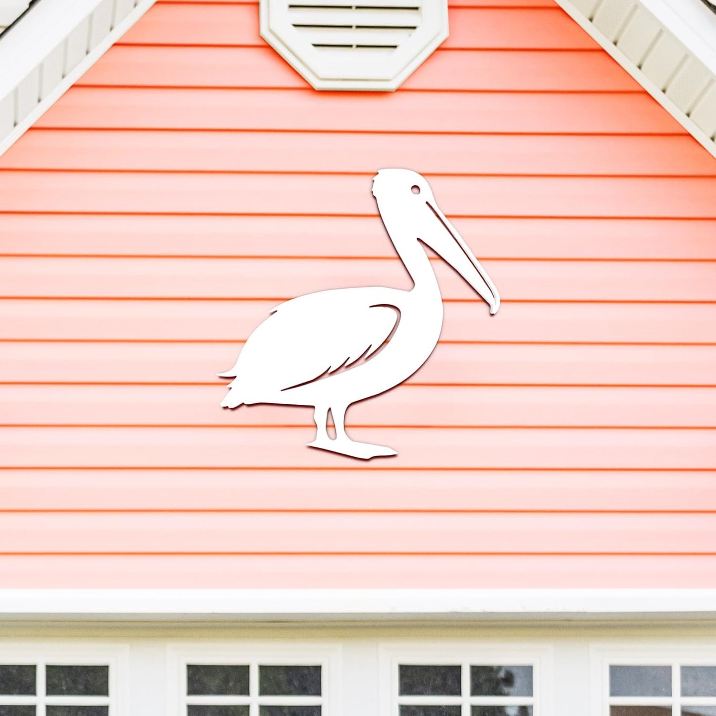 Outdoor Pelican Wall Art – Coastal Beach House Decoration – Weatherproof PVC Seaside Bird Accent for Cottage, Fence, Shed, Indoor Outdoor (2 Foot)