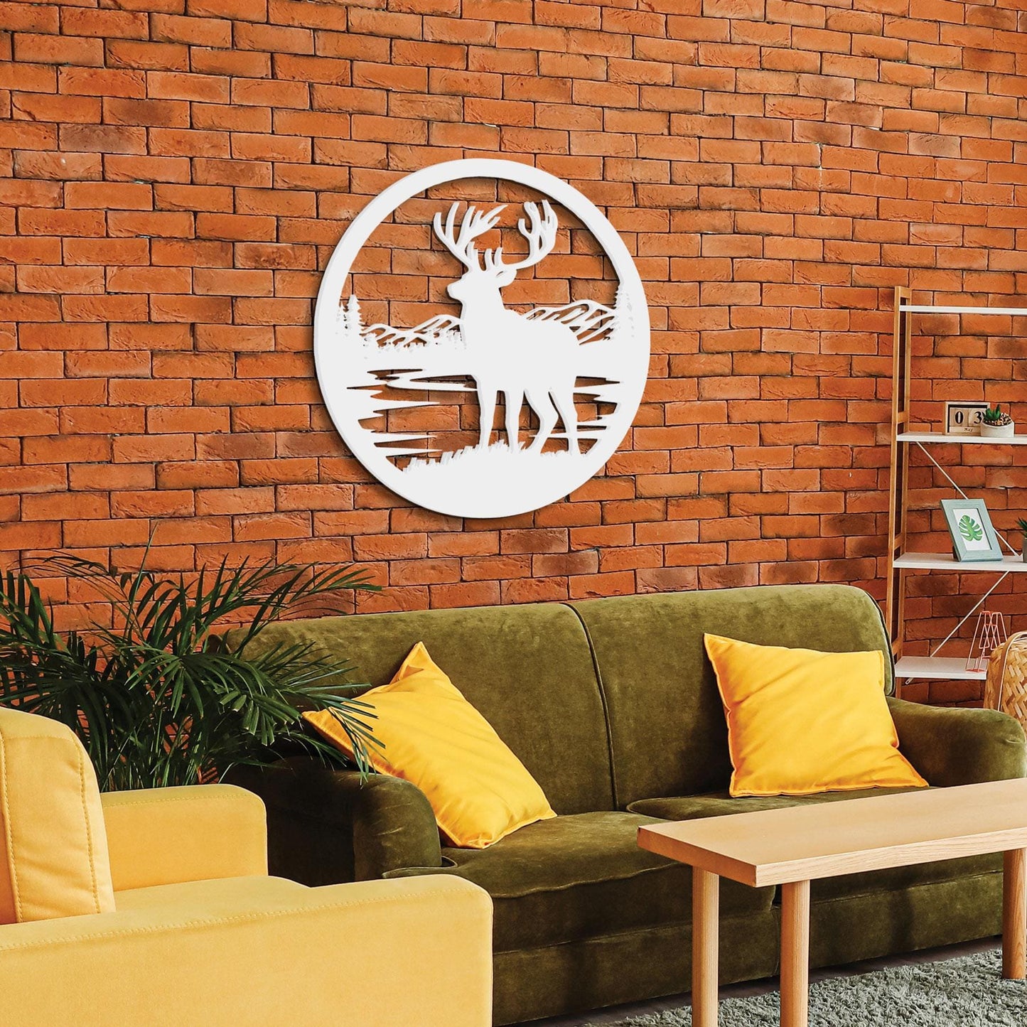 Deer Silhouette Wall Art: Rustic Cabin Decor, PVC Wilderness Sign