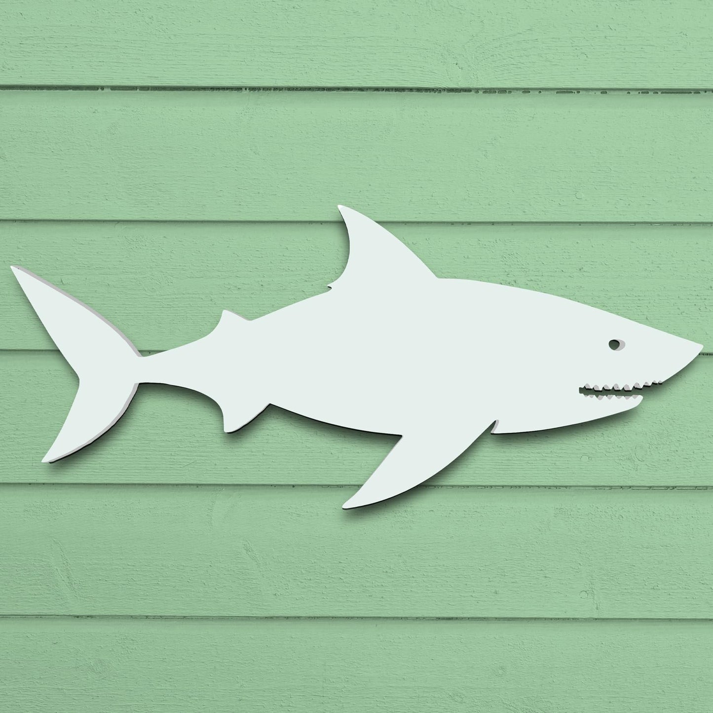 Outdoor Shark Wall Art – Weatherproof PVC Shark Decor for Beach House, Cottage, and Nautical Themed Spaces, Ocean Wall Hanging