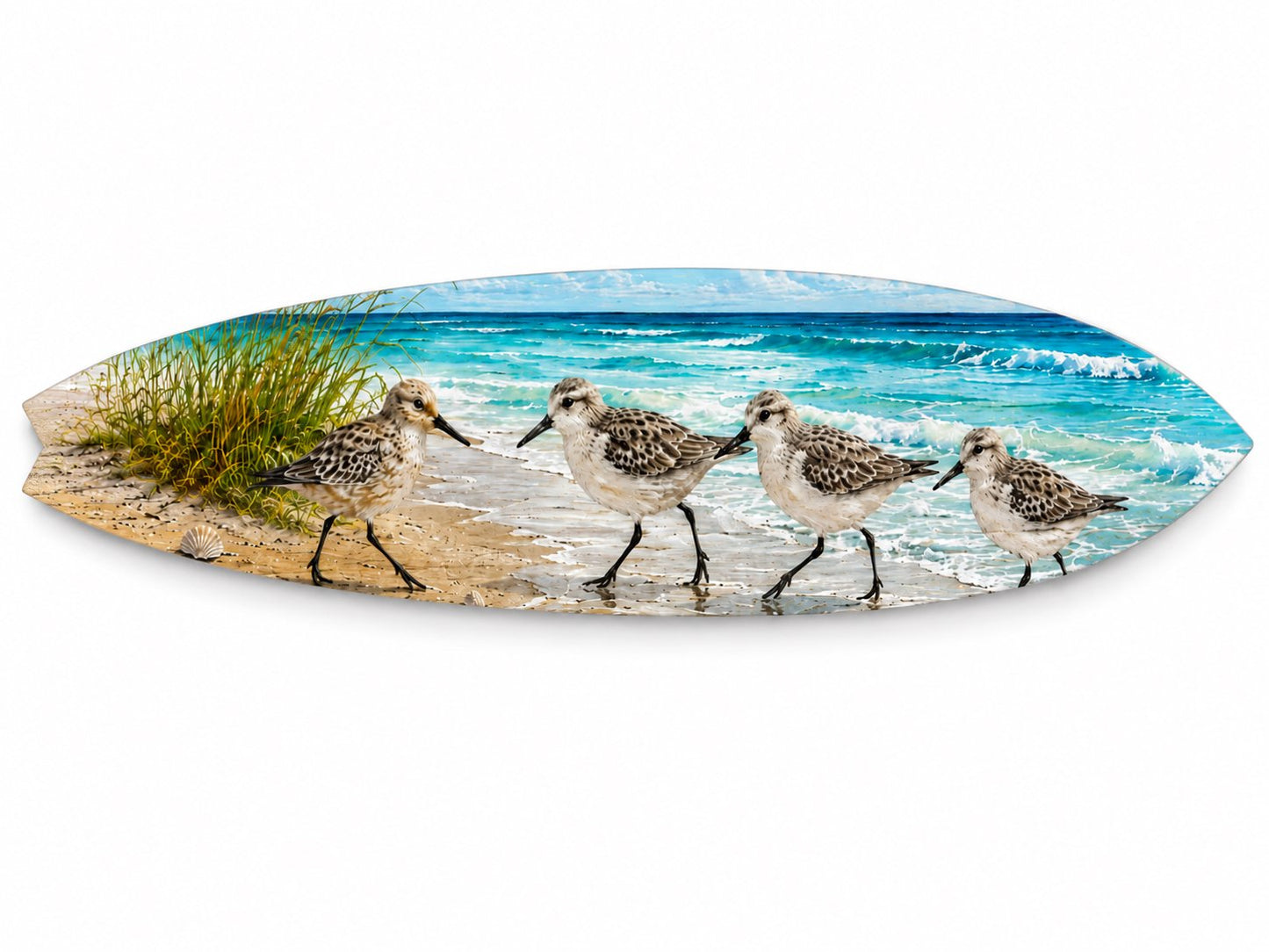 Shorebirds Sandpipers Surfboard Wall Art  PVC Indoor Outdoor