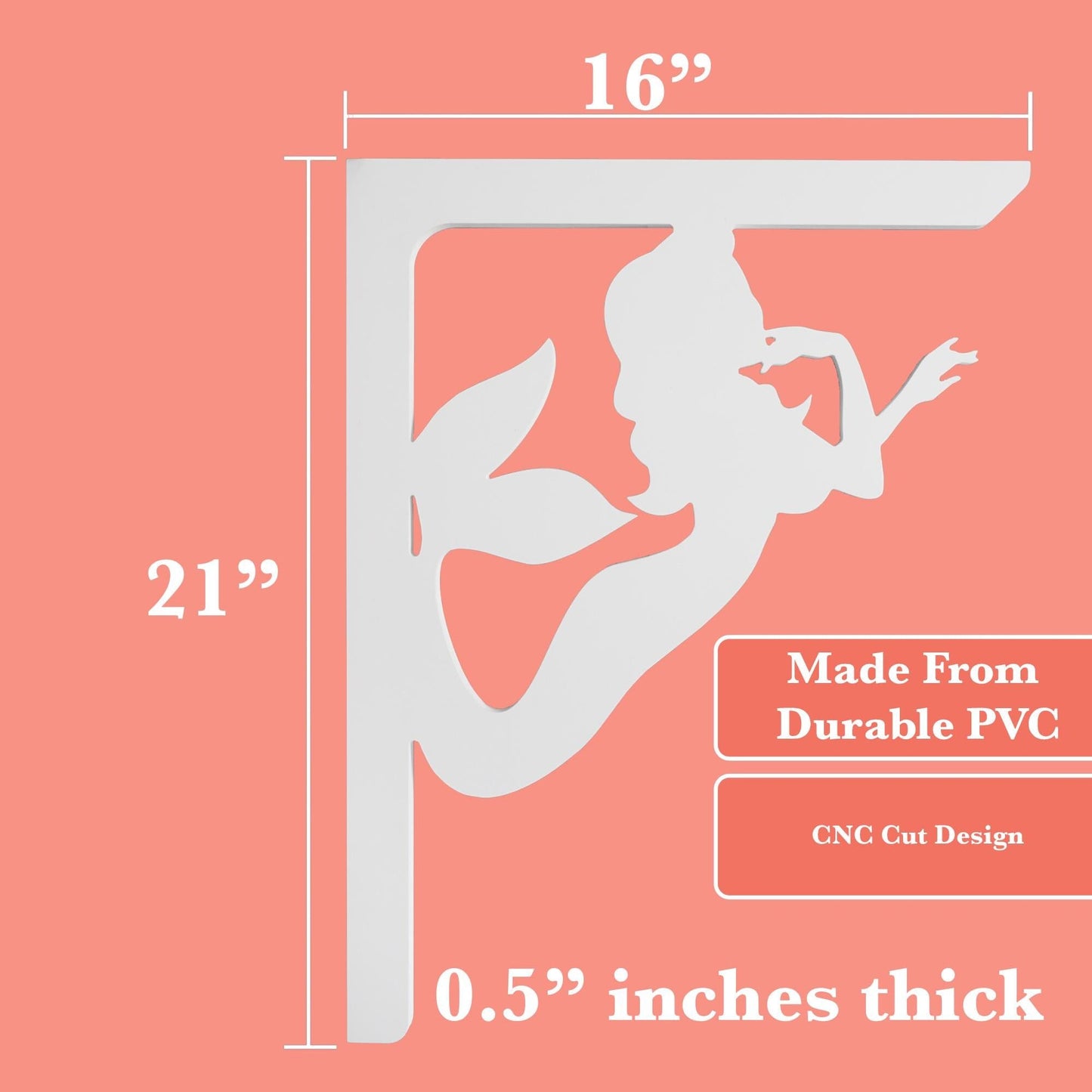 Mermaid Mailbox Bracket: Weather Resistant PVC Beach House Decor