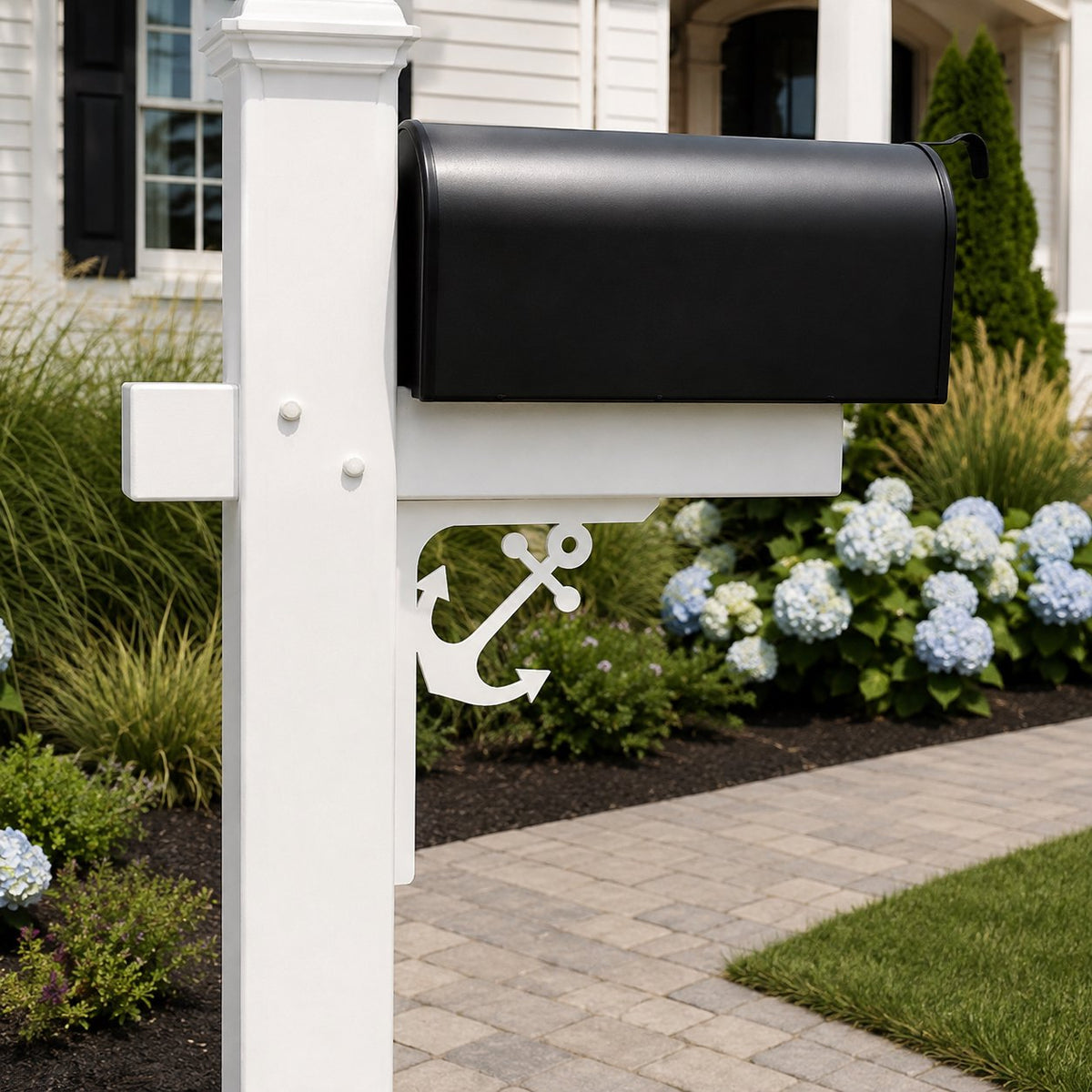 Anchor Mailbox Bracket: Weather Resistant PVC Nautical Decor
