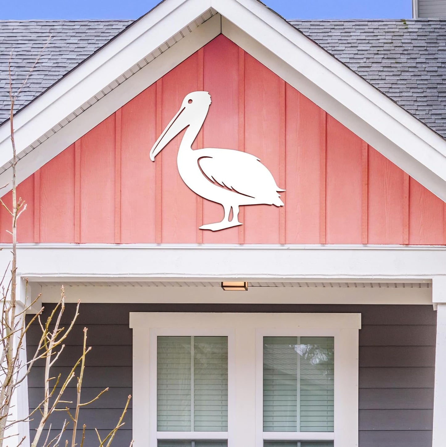 Outdoor Pelican Wall Art – Coastal Beach House Decoration – Weatherproof PVC Seaside Bird Accent for Cottage, Fence, Shed, Indoor Outdoor (2 Foot)