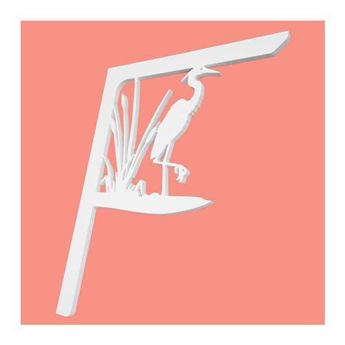 Heron Mailbox Bracket: Weather Resistant PVC Corner Porch Decor