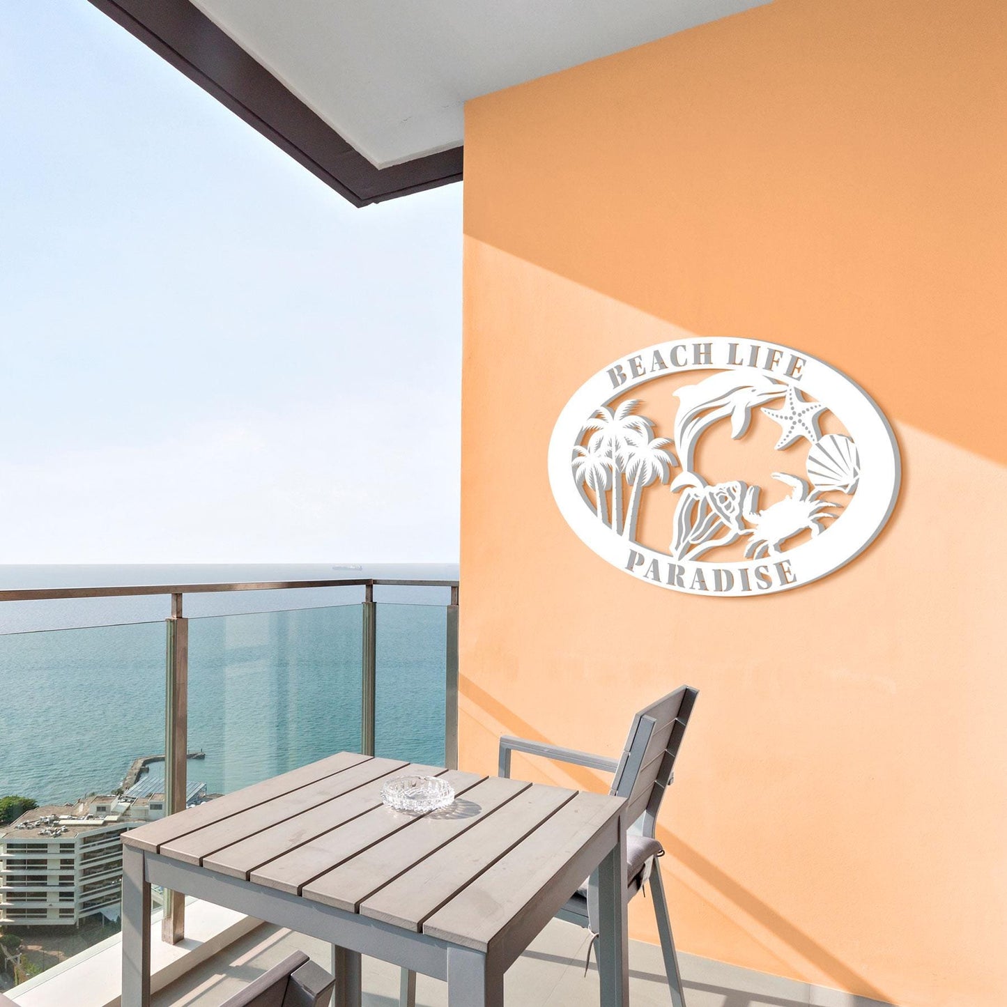 Custom Beach House Sign: 36" Coastal PVC Wall Art