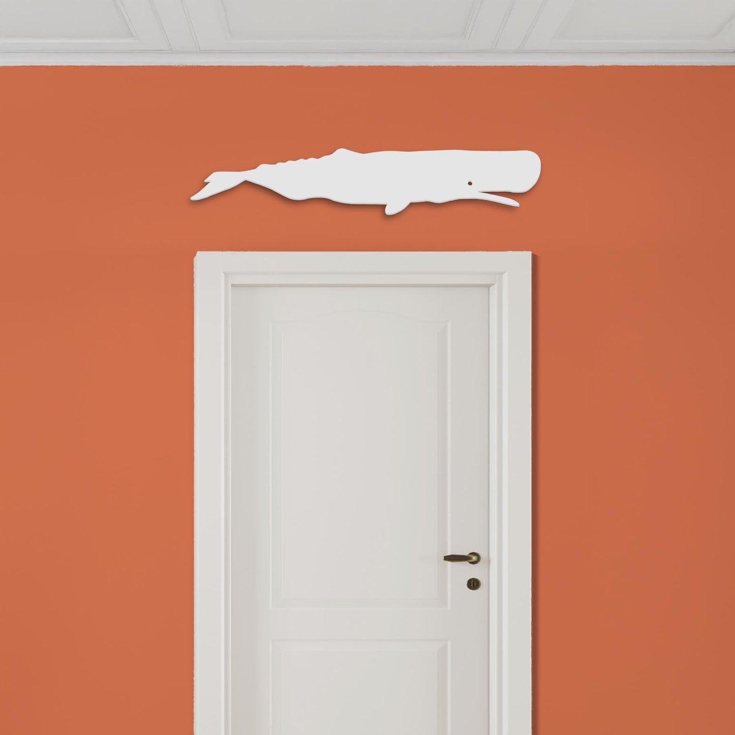 White Whale PVC Sign: Coastal Beach House Decor