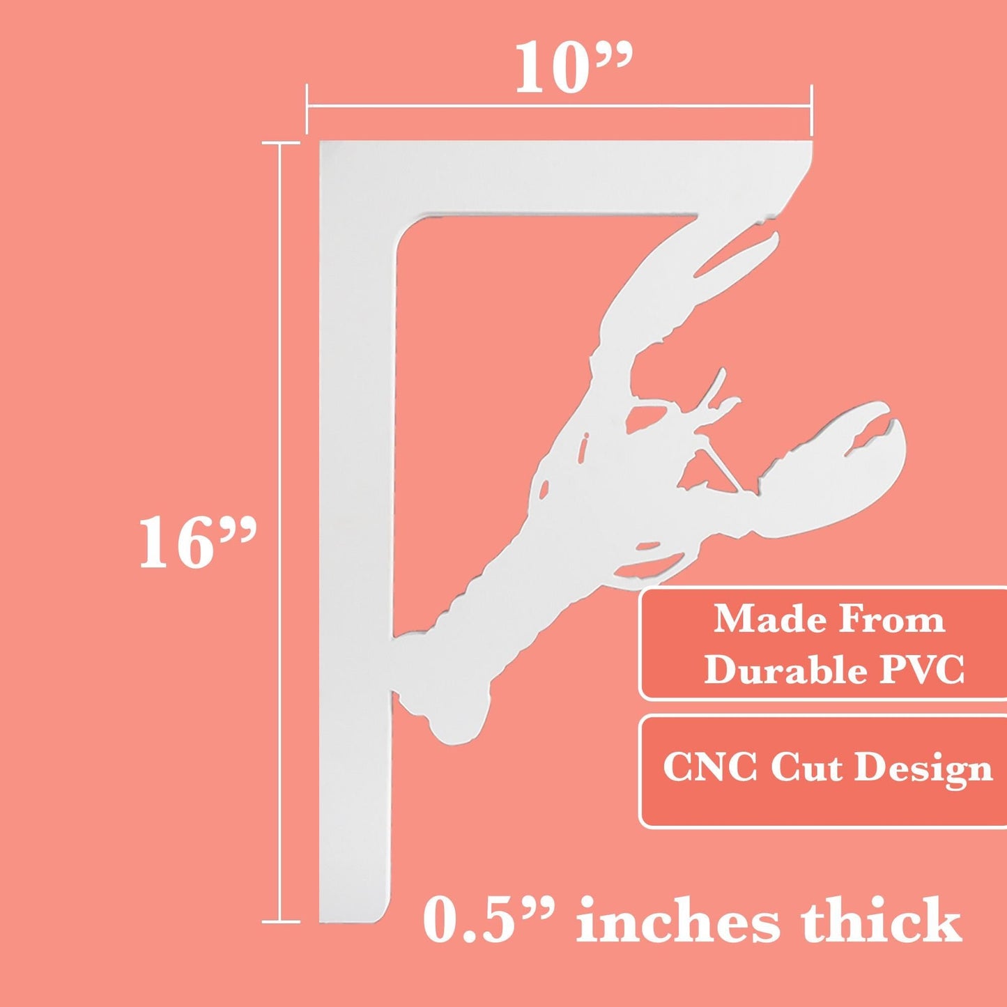 Lobster Mailbox Bracket: Weather Resistant PVC Porch Decoration