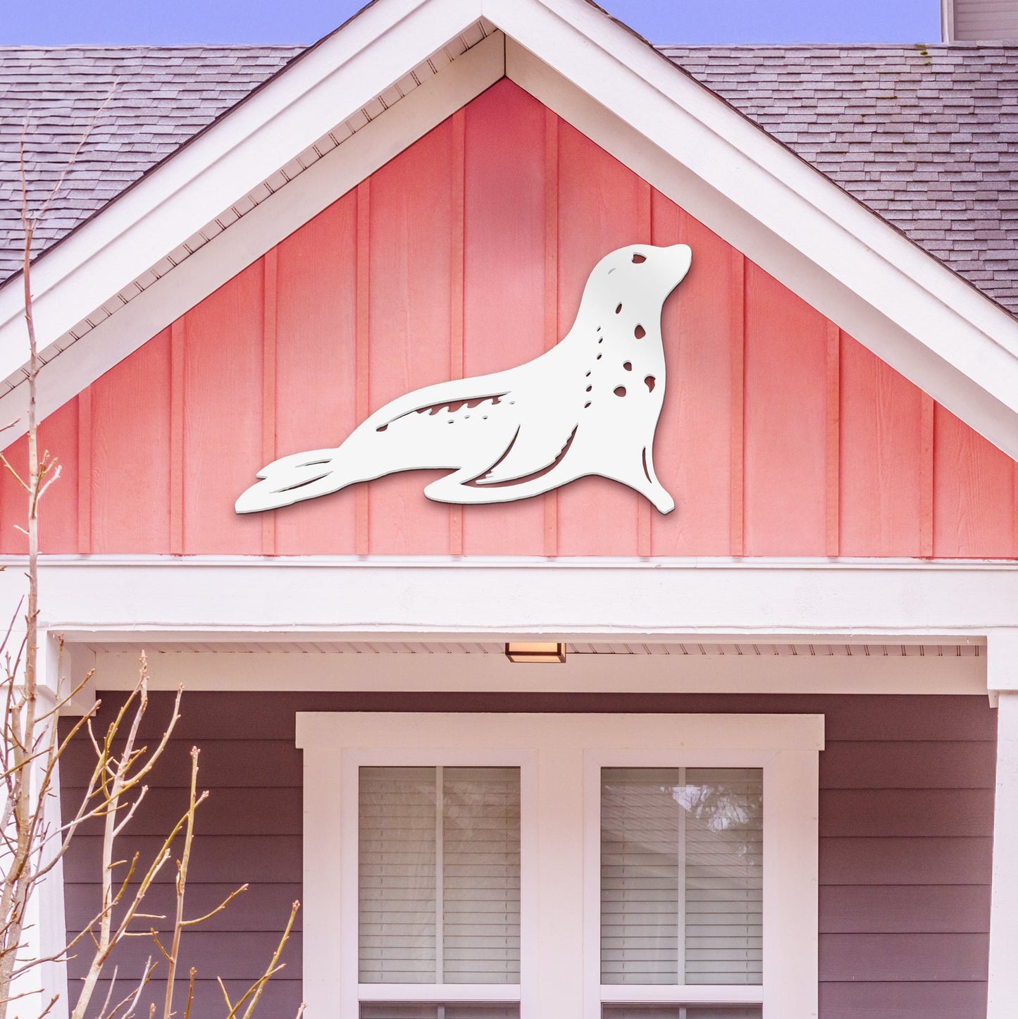 Outdoor Seal Wall Decor, PVC Coastal Seal Decoration for Beach House & Ocean Art