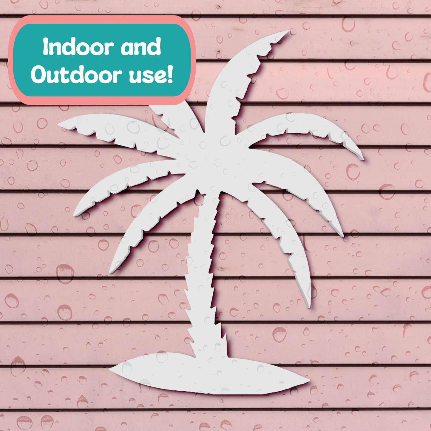 Outdoor Palm Tree Wall Art – Weatherproof PVC Coastal Sign, Beach House & Poolside Decor