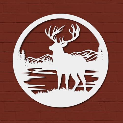 Deer Silhouette Wall Art: Rustic Cabin Decor, PVC Wilderness Sign