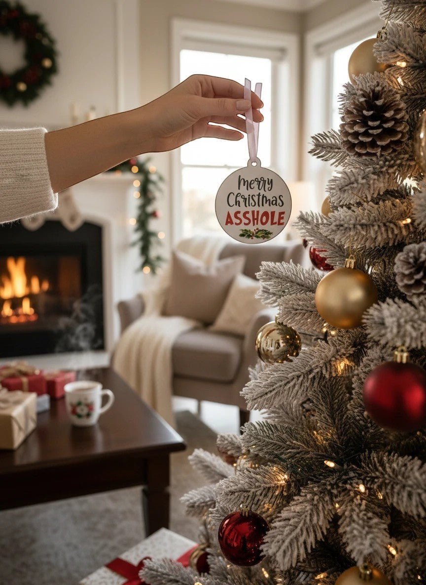 Merry Christmas Asshole Holiday Hanging Ornament