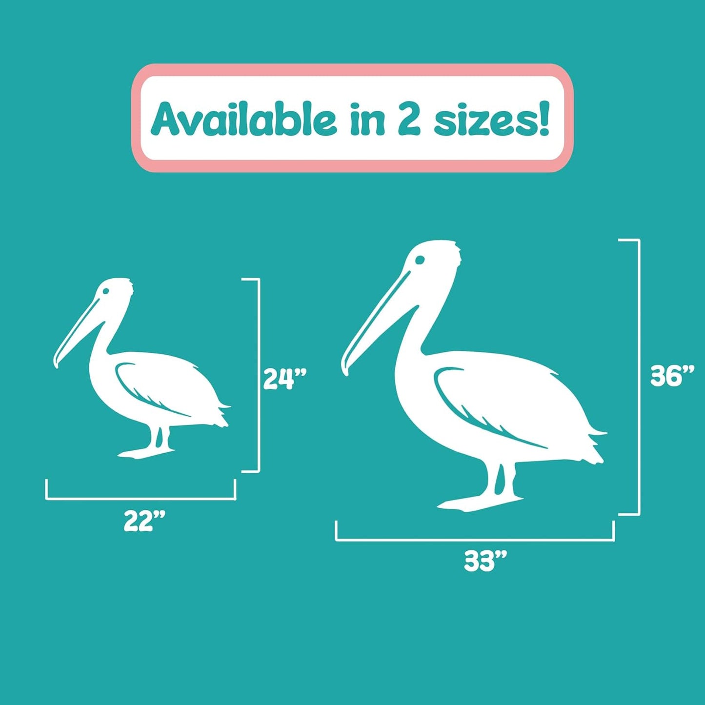 Outdoor Pelican Wall Art – Coastal Beach House Decoration – Weatherproof PVC Seaside Bird Accent for Cottage, Fence, Shed, Indoor Outdoor (2 Foot)