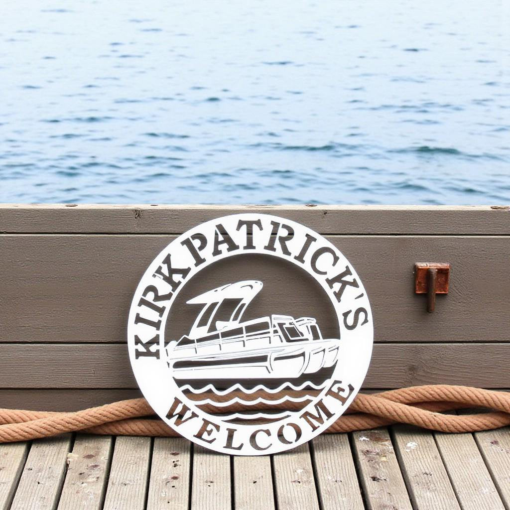 Custom Pontoon Boat Name Sign: Nautical Lake House Decor