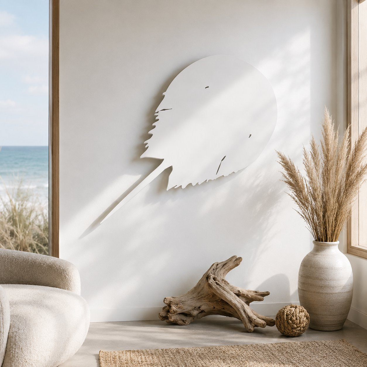 Outdoor Horseshoe Crab Sign – PVC Beach House Decoration – Coastal Nautical Decor for Exterior or Interior – Weatherproof Horseshoe Crab Wall Art