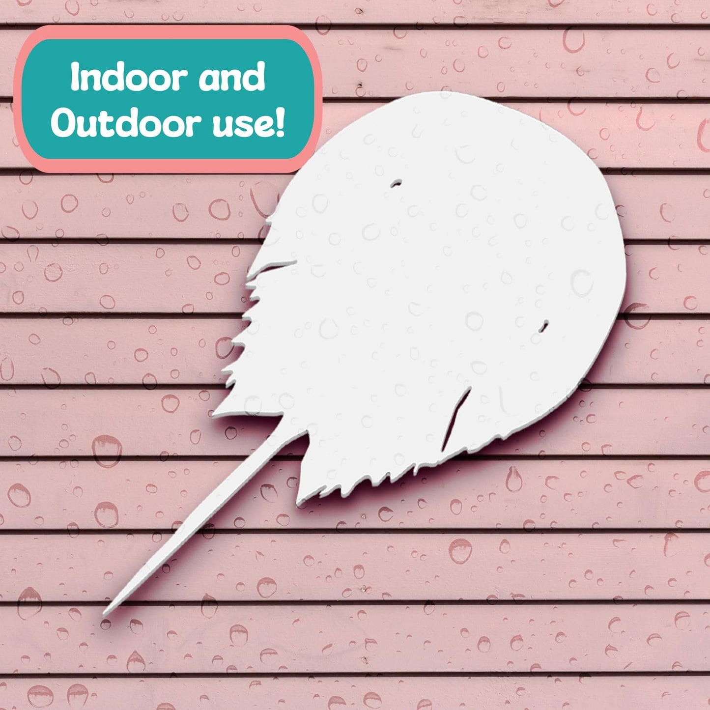 Outdoor Horseshoe Crab Sign – PVC Beach House Decoration – Coastal Nautical Decor for Exterior or Interior – Weatherproof Horseshoe Crab Wall Art
