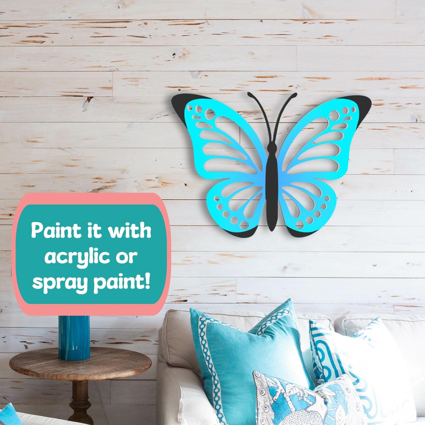 Butterfly Wall Art: Outdoor PVC Sign, Garden Decor