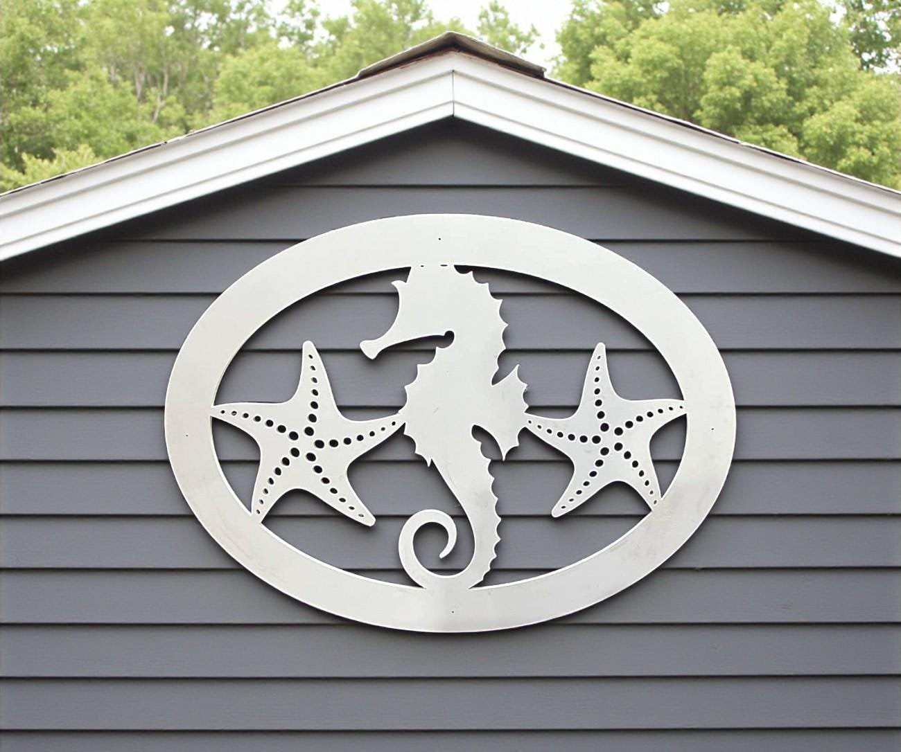 Seahorse and Starfish Outdoor Sign