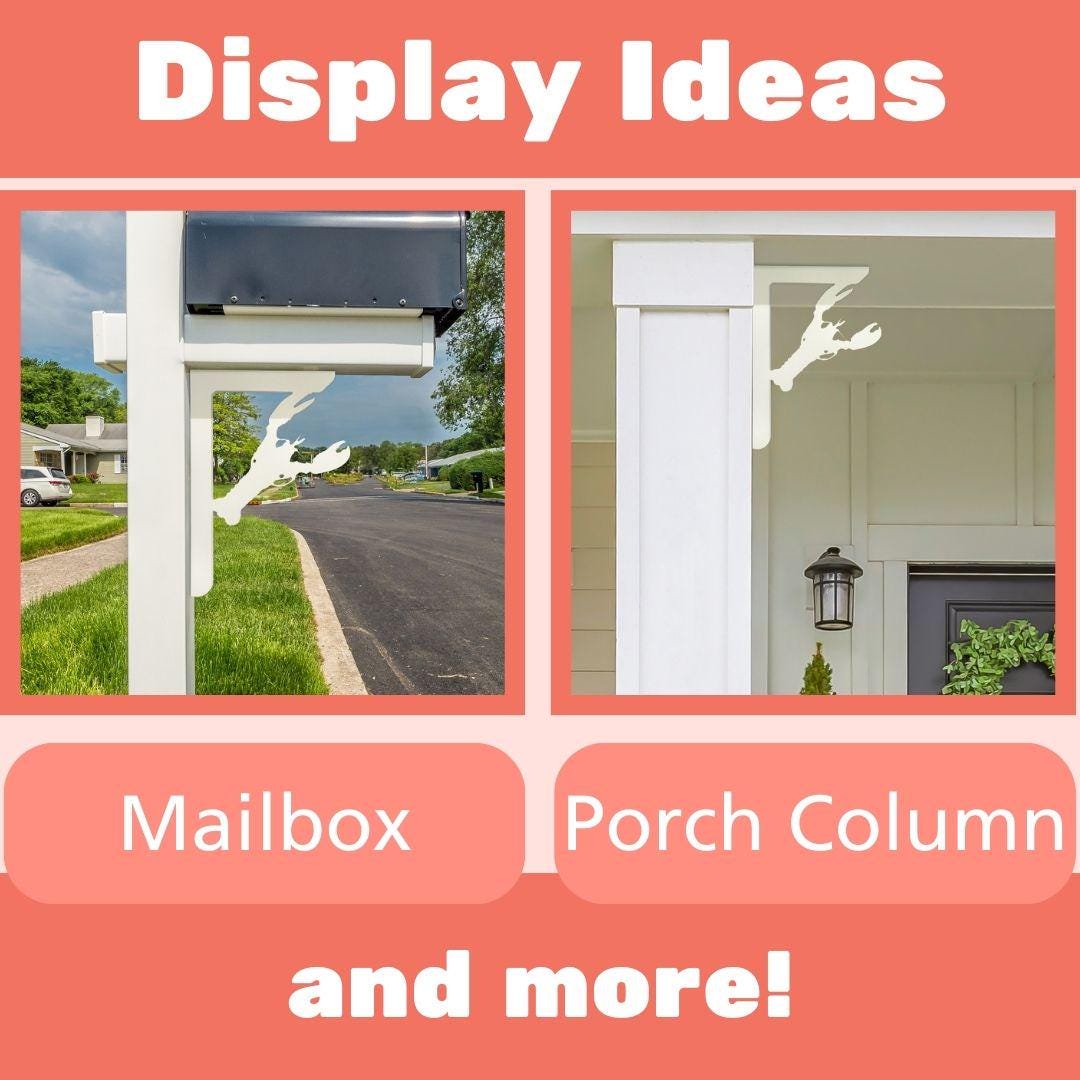 Lobster Mailbox Bracket: Weather Resistant PVC Porch Decoration