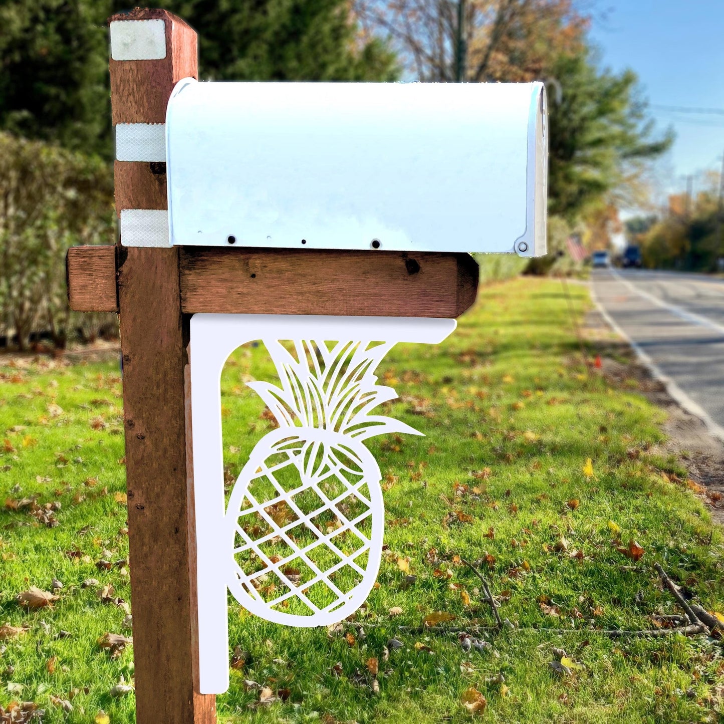 Pineapple Mailbox Bracket: Weather-Resistant Coastal Decor