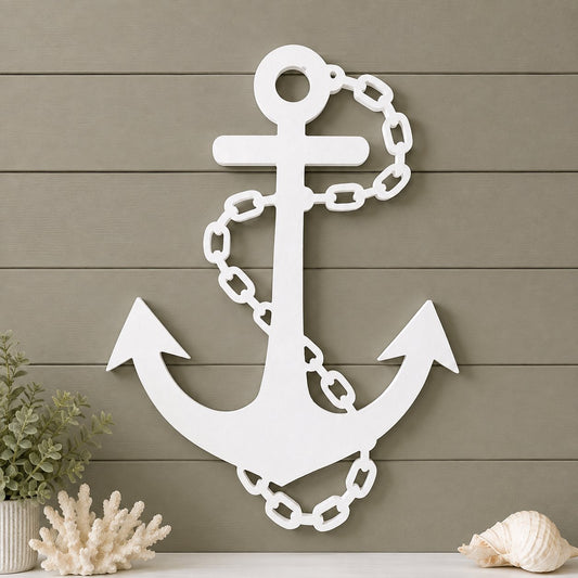 Nautical Anchor Wall Decor – Weatherproof PVC Outdoor Sign, Coastal Beach House Decor