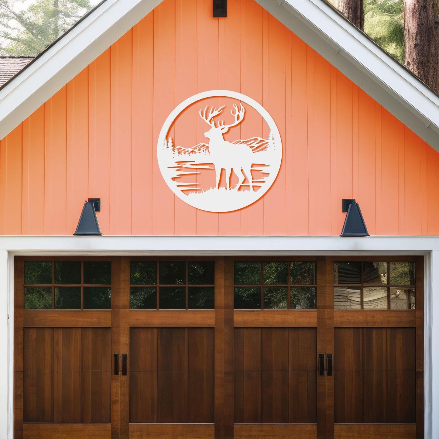Deer Silhouette Wall Art: Rustic Cabin Decor, PVC Wilderness Sign
