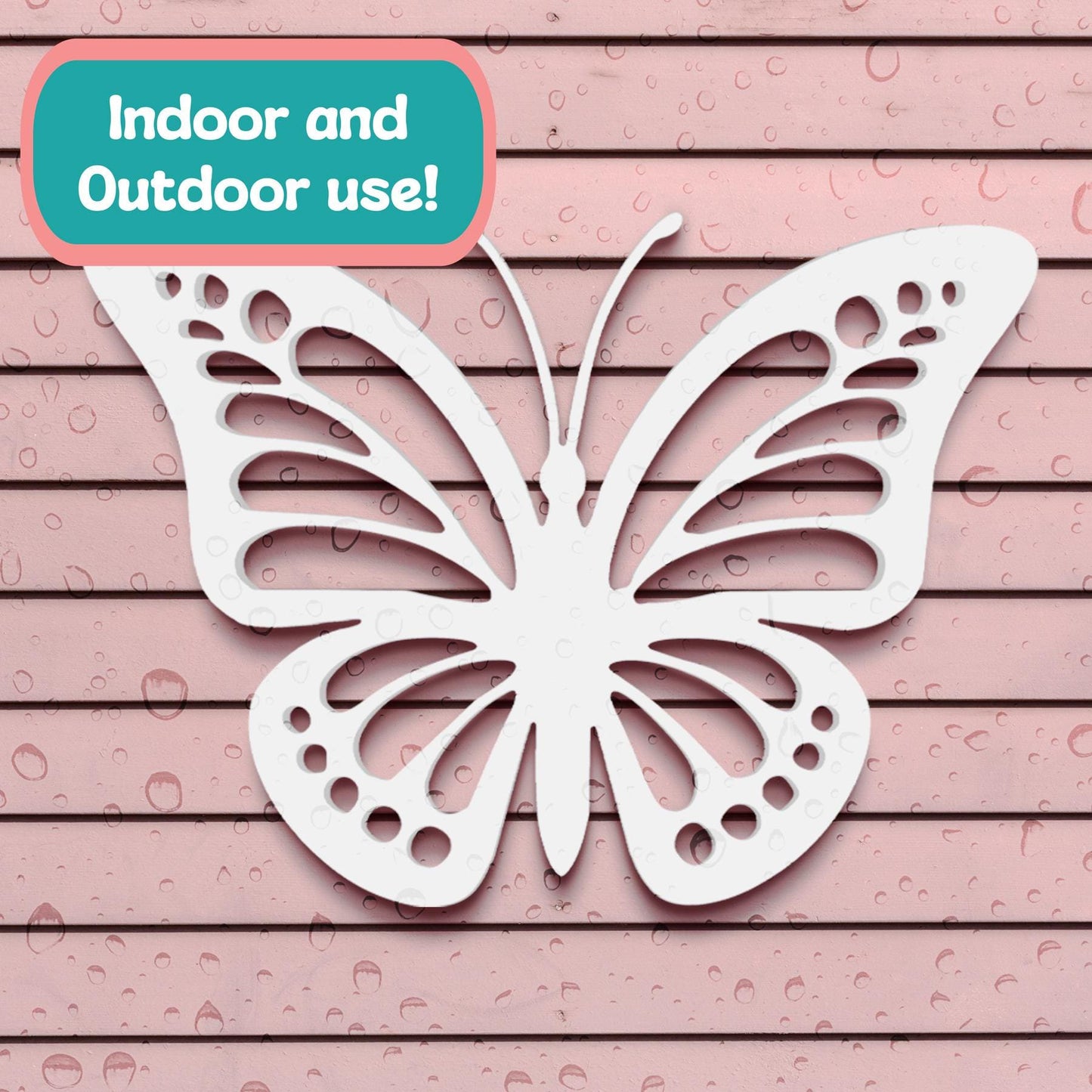 Butterfly Wall Art: Outdoor PVC Sign, Garden Decor